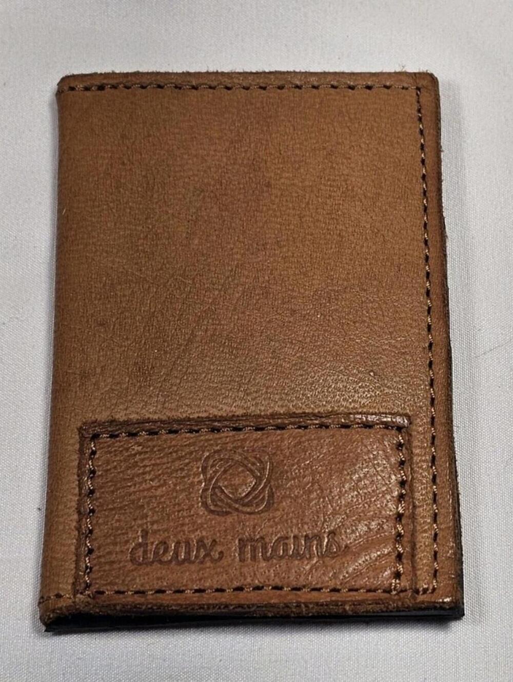Deux Mains Cardholder Wallet Artisan Handmade Fair Trade Genuine Leather - Picture 1 of 8